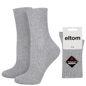 Skarpetki damskie bezuciskowe prążkowane , prążek - jasny melanż