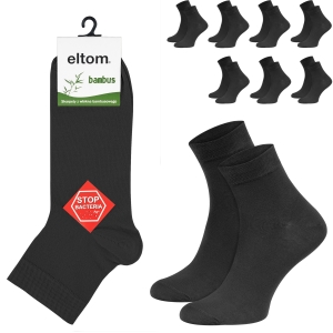 7x Skarpetki bambusowe męskie antybakteryjne, krótkie za kostkę - GRAFITOWE