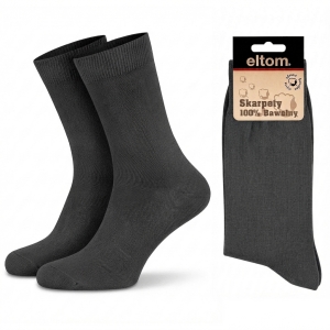Skarpetki, skarpety męskie 100% bawełny - grafitowe