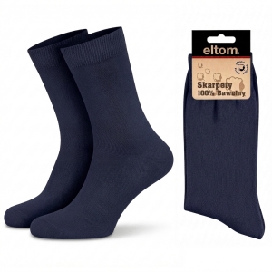 Skarpetki, skarpety męskie 100% bawełny -  granatowe