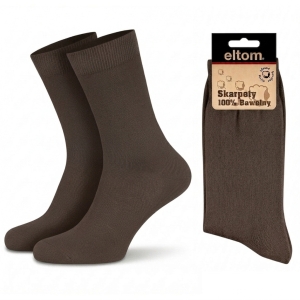 Skarpetki, skarpety męskie 100% bawełny - brązowe
