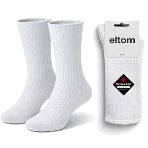 Skarpetki damskie bezuciskowe prążkowane , prążek - białe