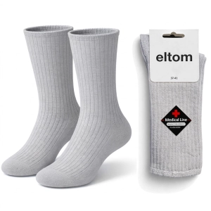 Skarpetki damskie bezuciskowe prążkowane , prążek - popiel